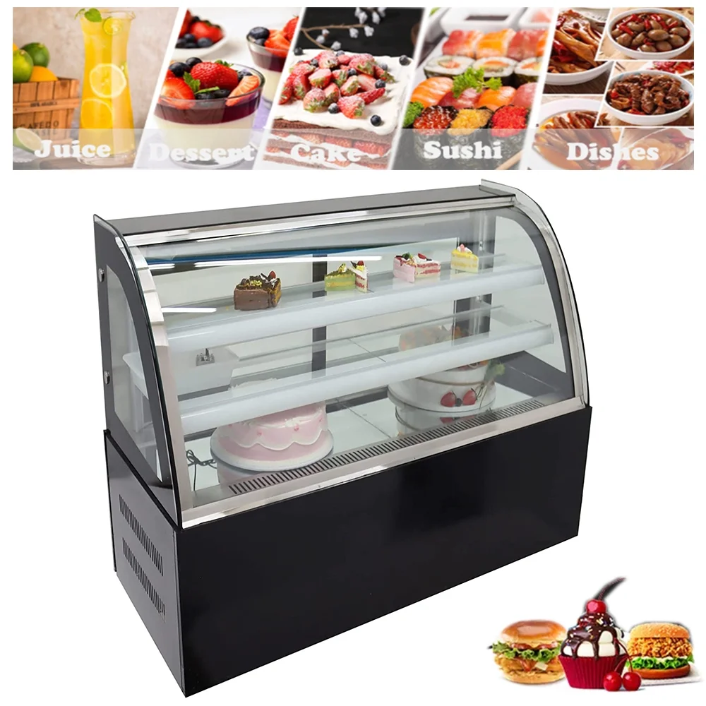 TECHTONGDA Refrigerated Cake Showcase Countertop Bakery Cabinet with Humidifying Function 220V