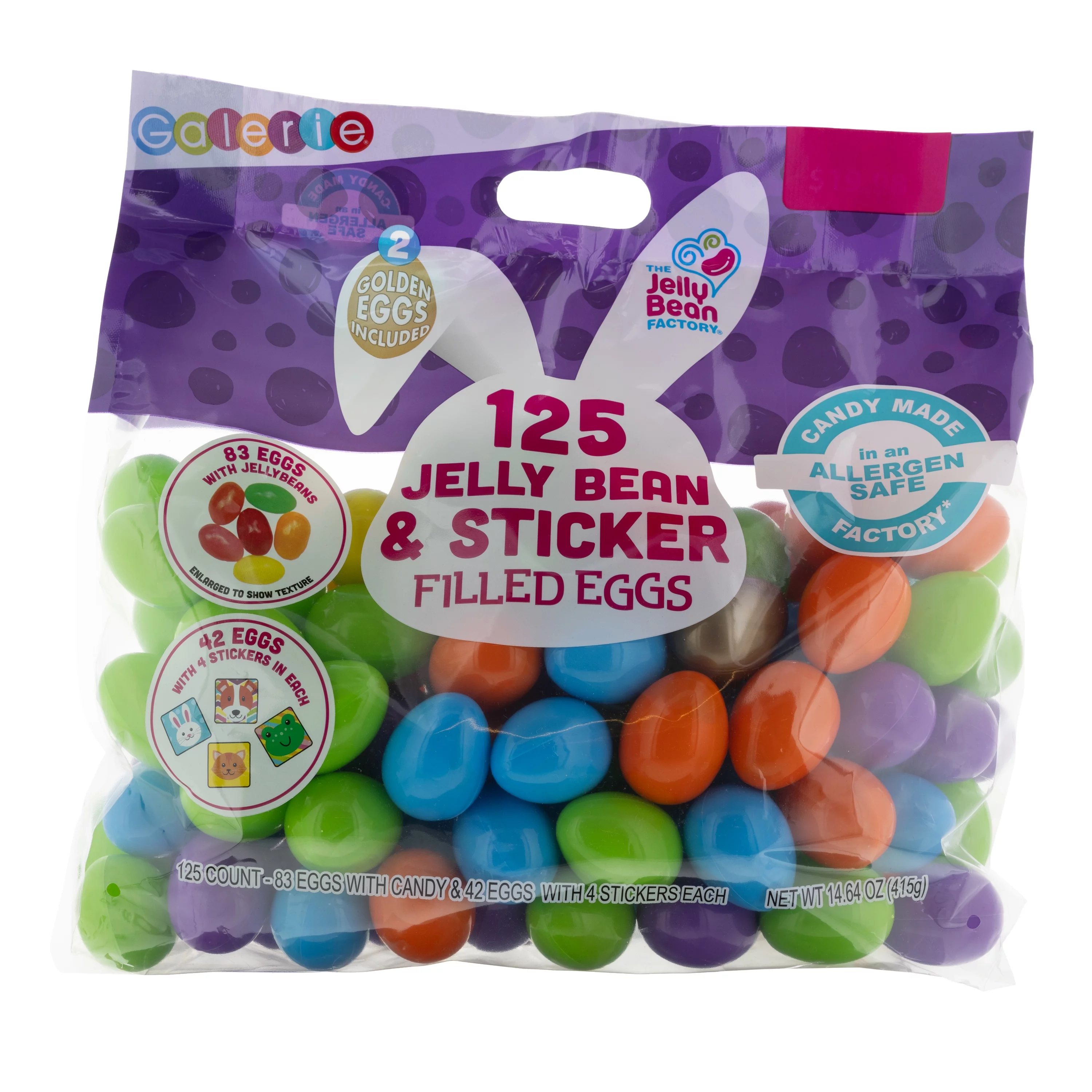 Galerie 125 Count Egg Hunt Bag with Jellybeans and Stickers, 14.64 oz