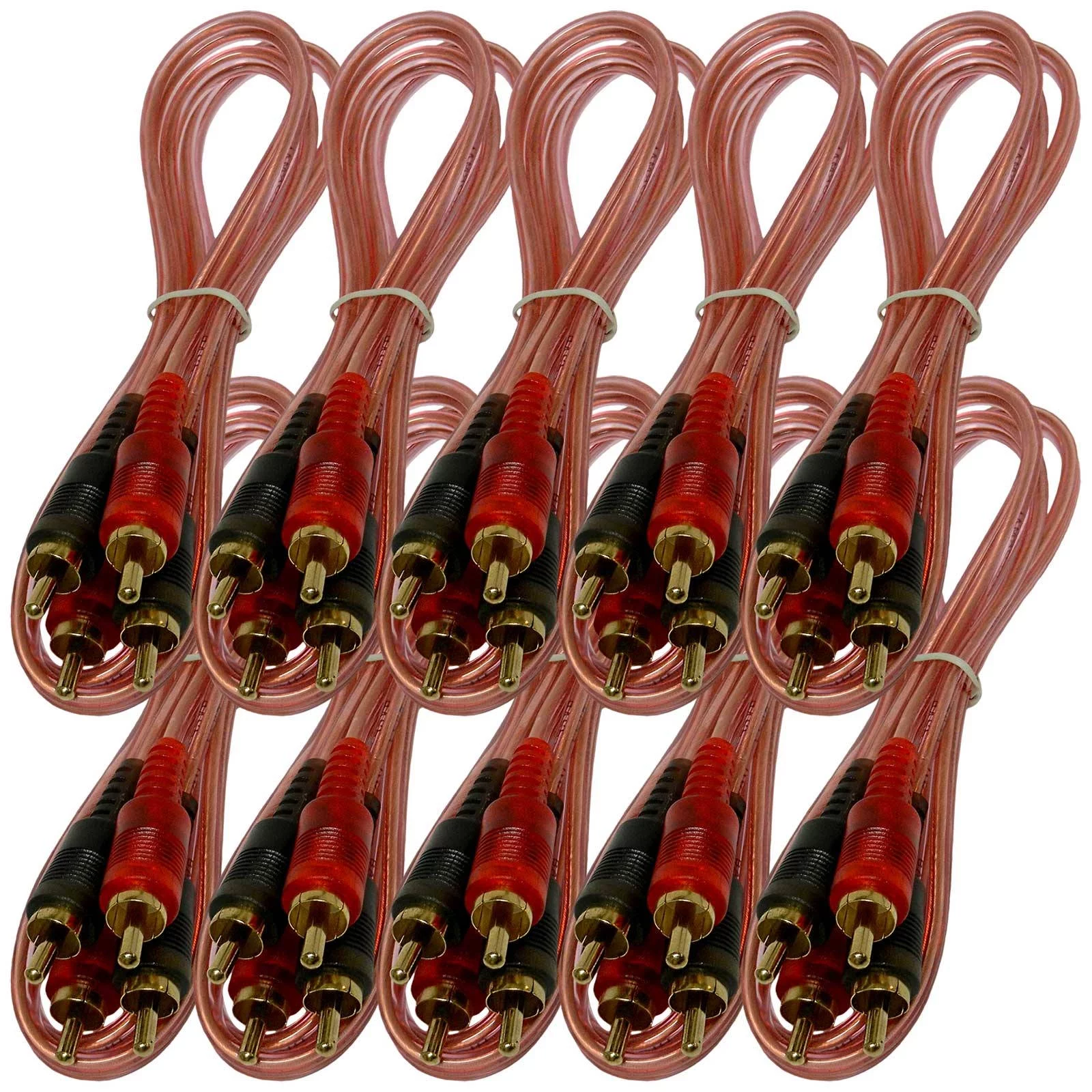 Bass Rockers 3ft Interconnect RCA Audio Cables (Bulk 10 Pack) - BRC3