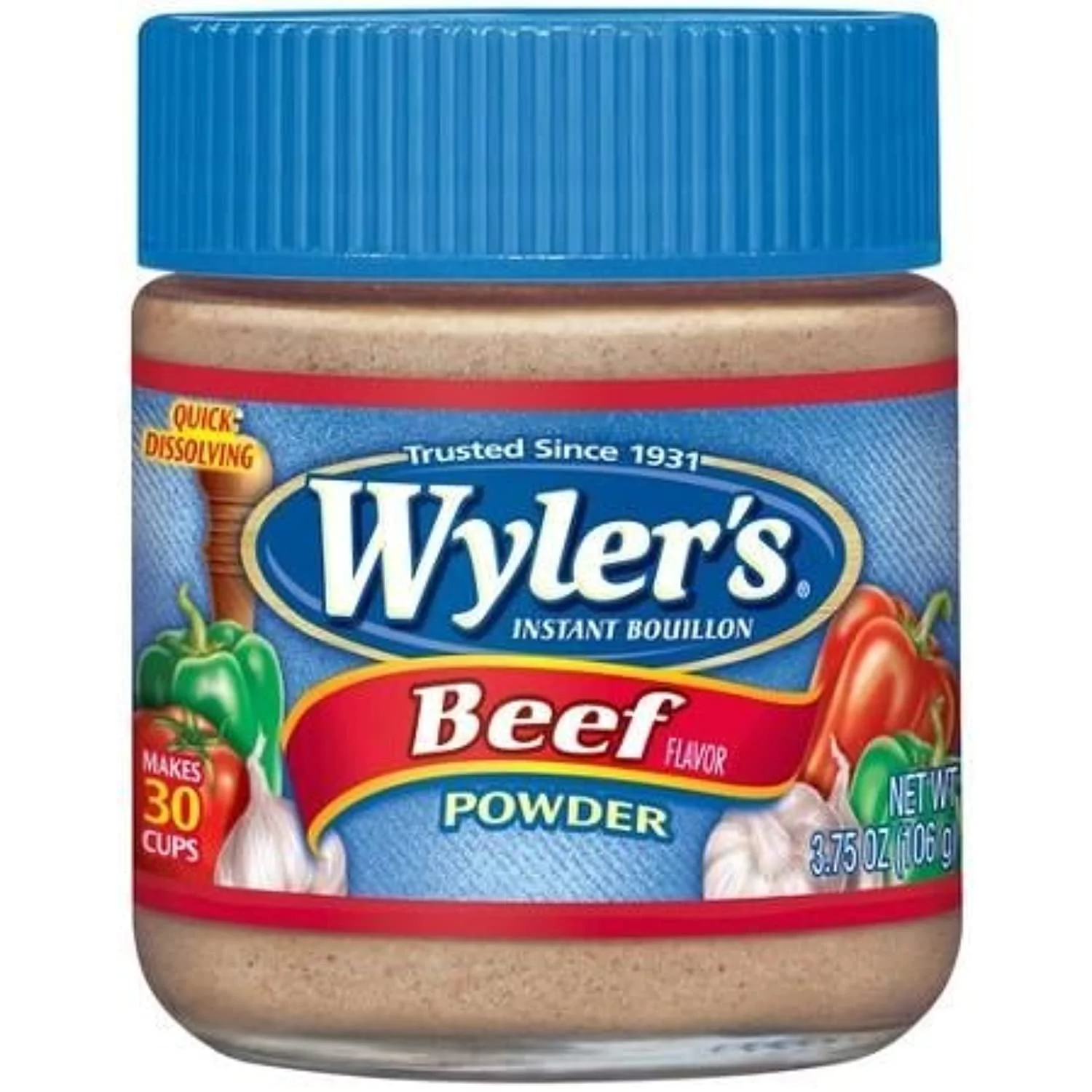Wylers Beef Instant Bouillon Powder (3.75 Oz Jars, Pack Of 4)