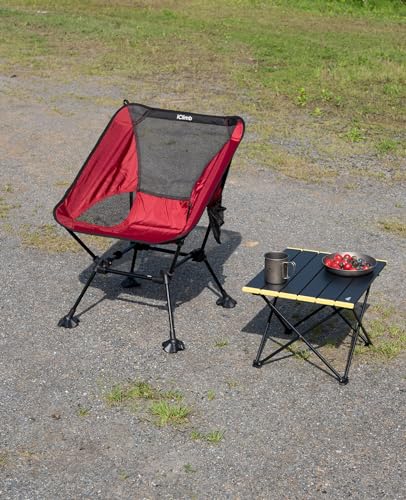 iClimb Ultralight Compact Camping Folding Beach Chair with Anti-Sinking Large Feet