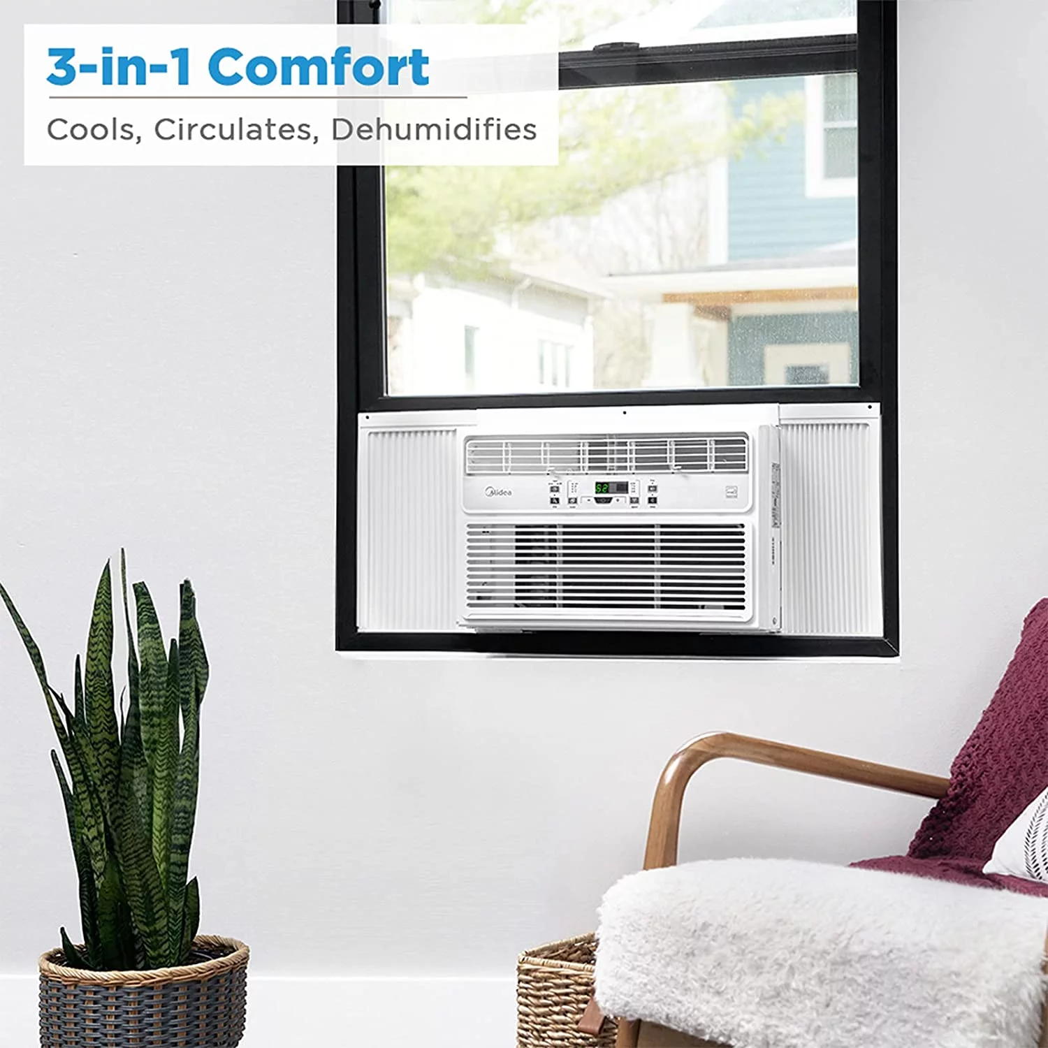 Midea 10,000 BTU EasyCool Window Air Conditioner - Cooling, Dehumidifier, Fan with remote control, in White