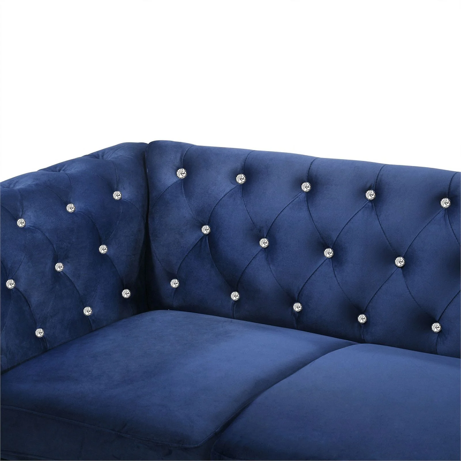 New Classic Emma 2-Piece Crystal Velvet Loveseat & Sofa Set in Royal Blue