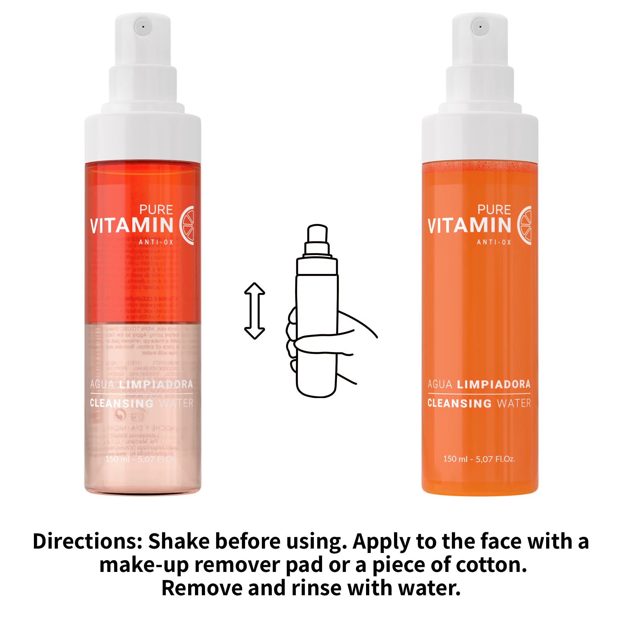 Noche Y Dia Vitamin C Cleanser - Gentle Makeup Remover - Anti Aging Face Wash with Ascorbic Acid - Reduce Appearance of Wrinkles, Acne, Breakouts for Clear Skin - Boost Collagen - 150mL (5.07 fl oz)