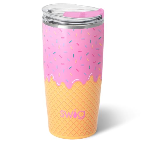 Swig Life 32oz Insulated Tumbler, Travel Coffee Tumbler with Lid, Cup Holder Friendly, Stainless Steel Travel Coffee Mug, Glitter Tumbler, Glitter Gifts (Confetti)