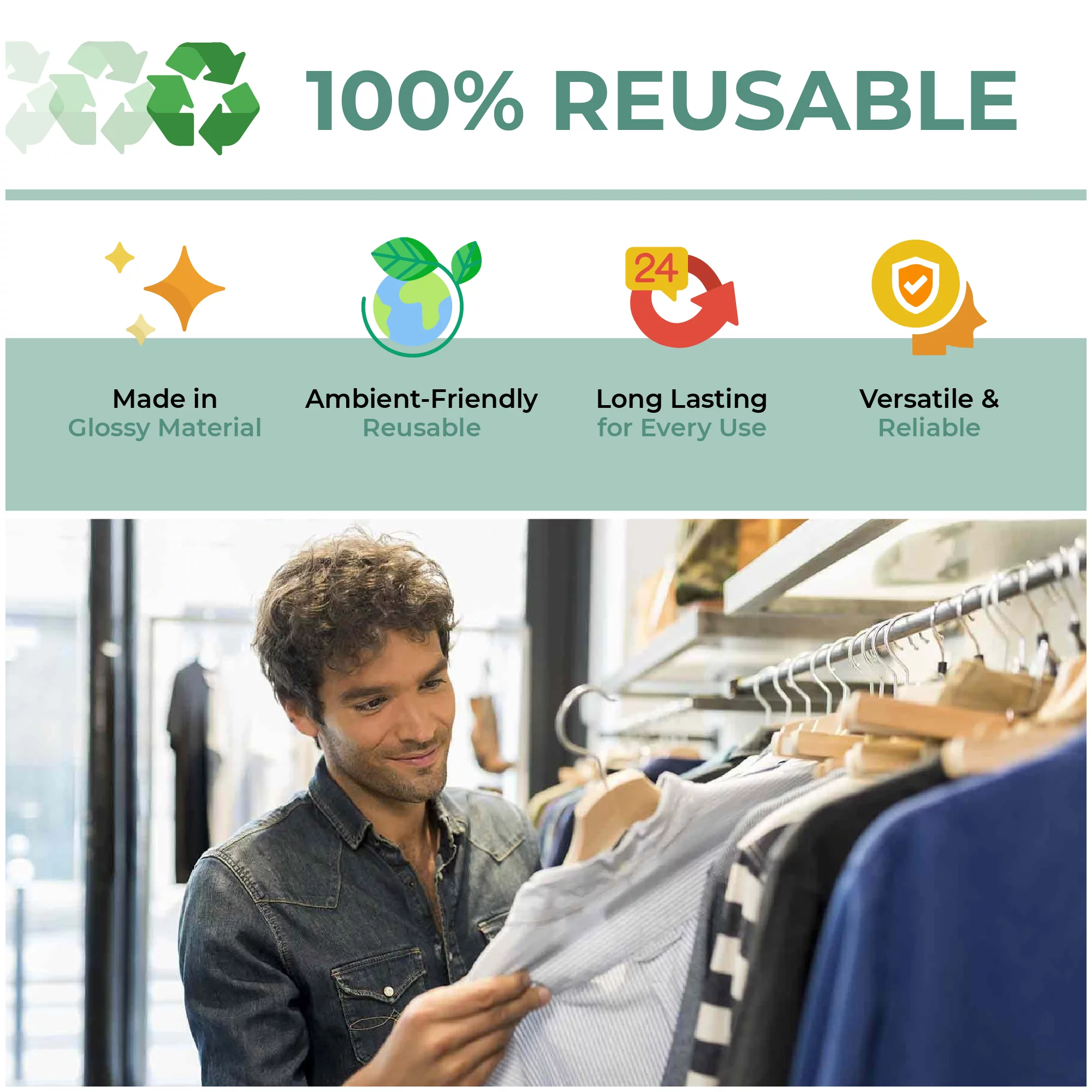 1000 Pack 9" x 12" with 1.25 mil Thick White Merchandise Plastic Glossy Retail Bags - Die Cut Handles - Perfect for Shopping, Party Favors, Birthdays - Color White - 100% Recyclable