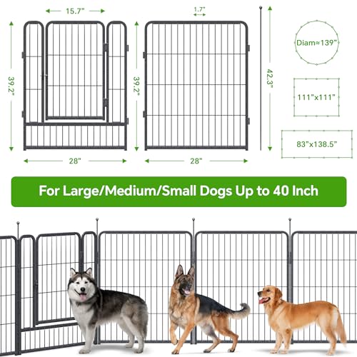 Mr Ironstone Dog Playpen with Anti-Rust Coating – 40