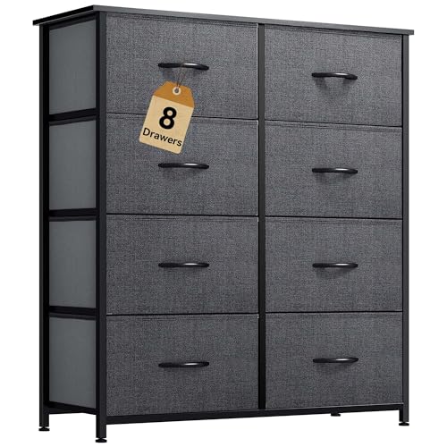 DWVO Dresser for Bedroom, Fabric Dresser with 8 Drawers, Chest of Drawers for Closet, Living Room