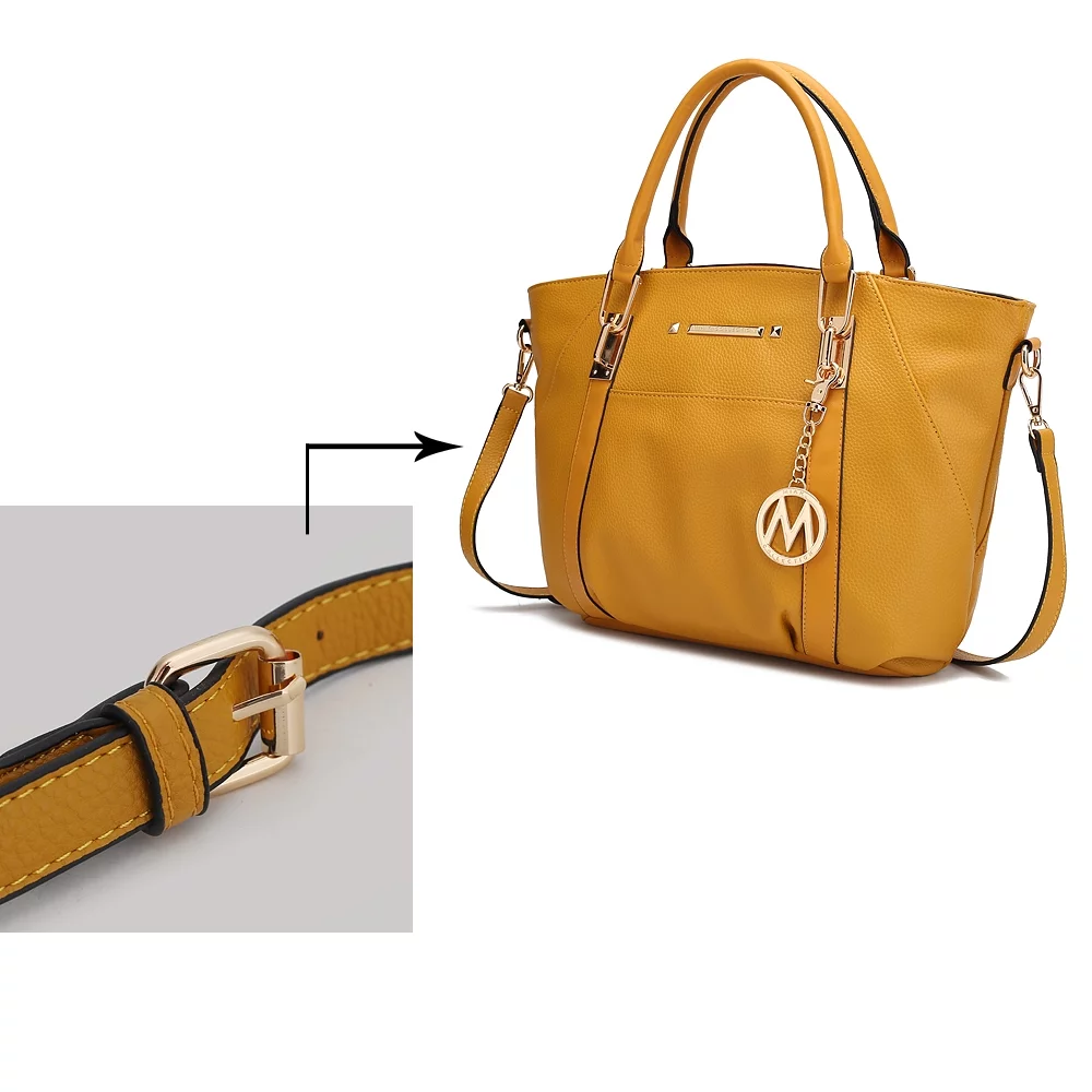 MKF Collection Darielle Vegan Leather Women's Satchel Handbag & Wallet Set by Mia K. - Black