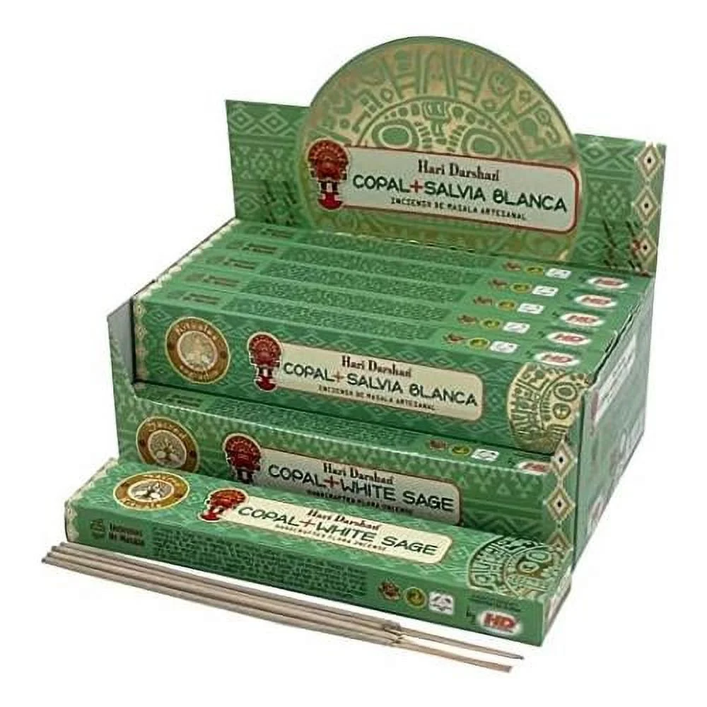 Hari Darshan Handcrafted Premium Incense Sticks 12 Box X 15 Sticks Total Of 180 Sticks (Copal White Sage)
