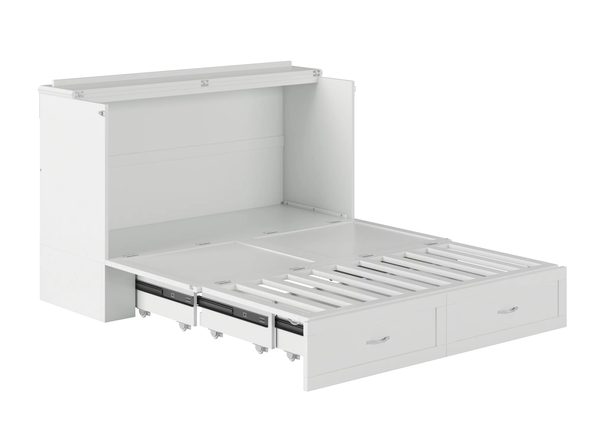 Hamilton Murphy Bed Chest Queen White with Charging Station