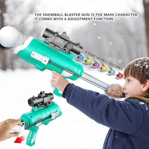 Snow Toys for Kids Outdoor, Snowball Maker Kit, Snowball Blaster Gun Launcher, Snow Ball Duck Makers, Snow Molds for Kids Adults Outdoor with Storage Bag