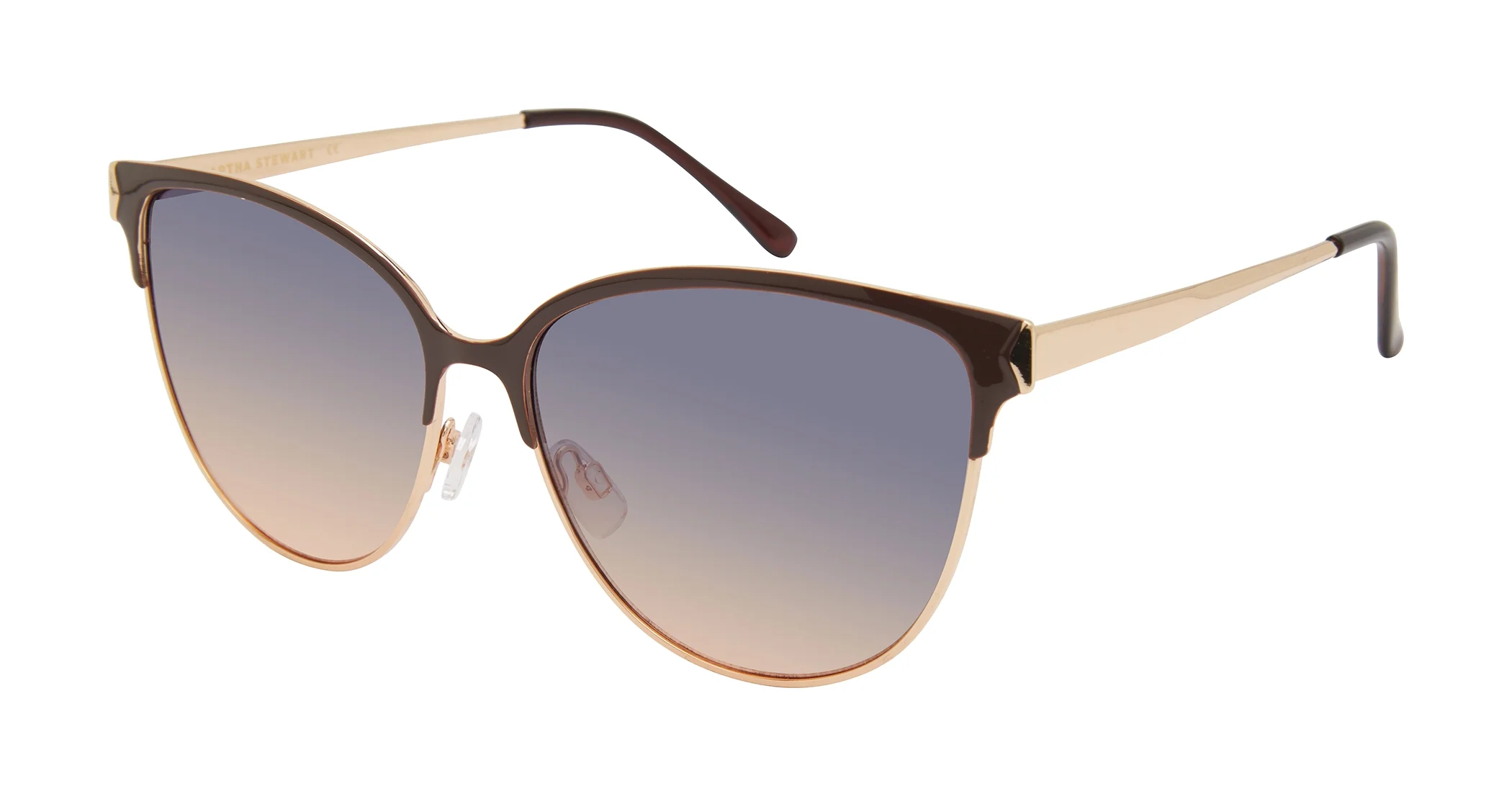 Martha Stewart Women's MS142 Retro Metal UVA and UVB Protective Cat Eye Fashion Sunglasses, 57mm