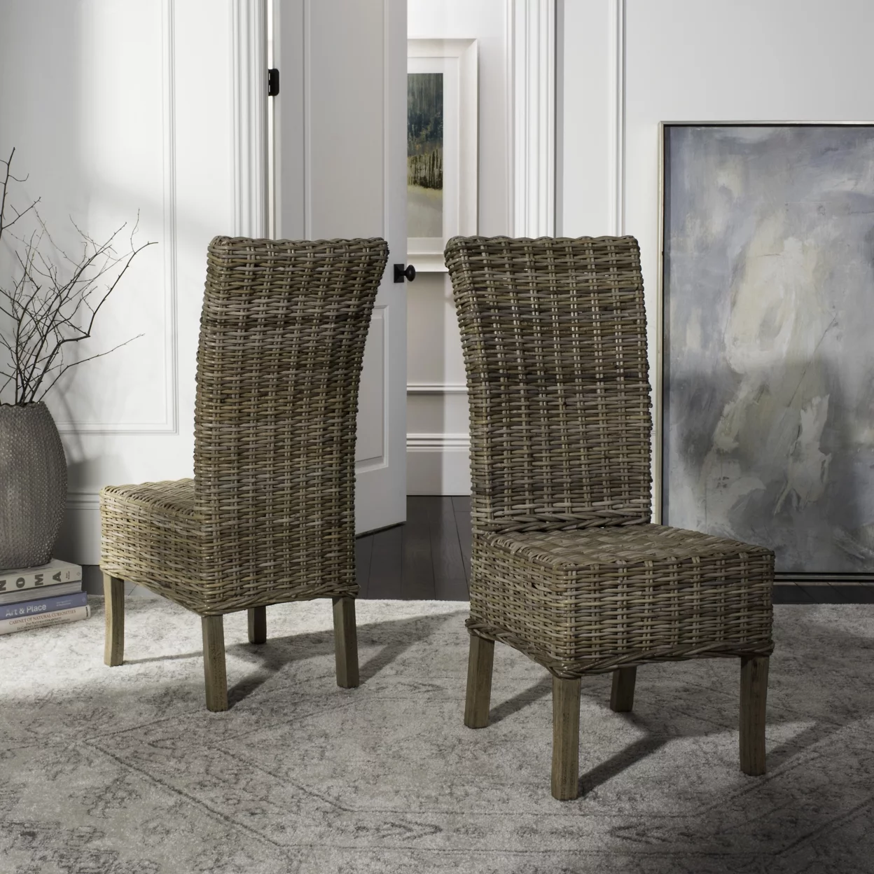 SAFAVIEH Quaker Side Chair Set of 2 Natural
