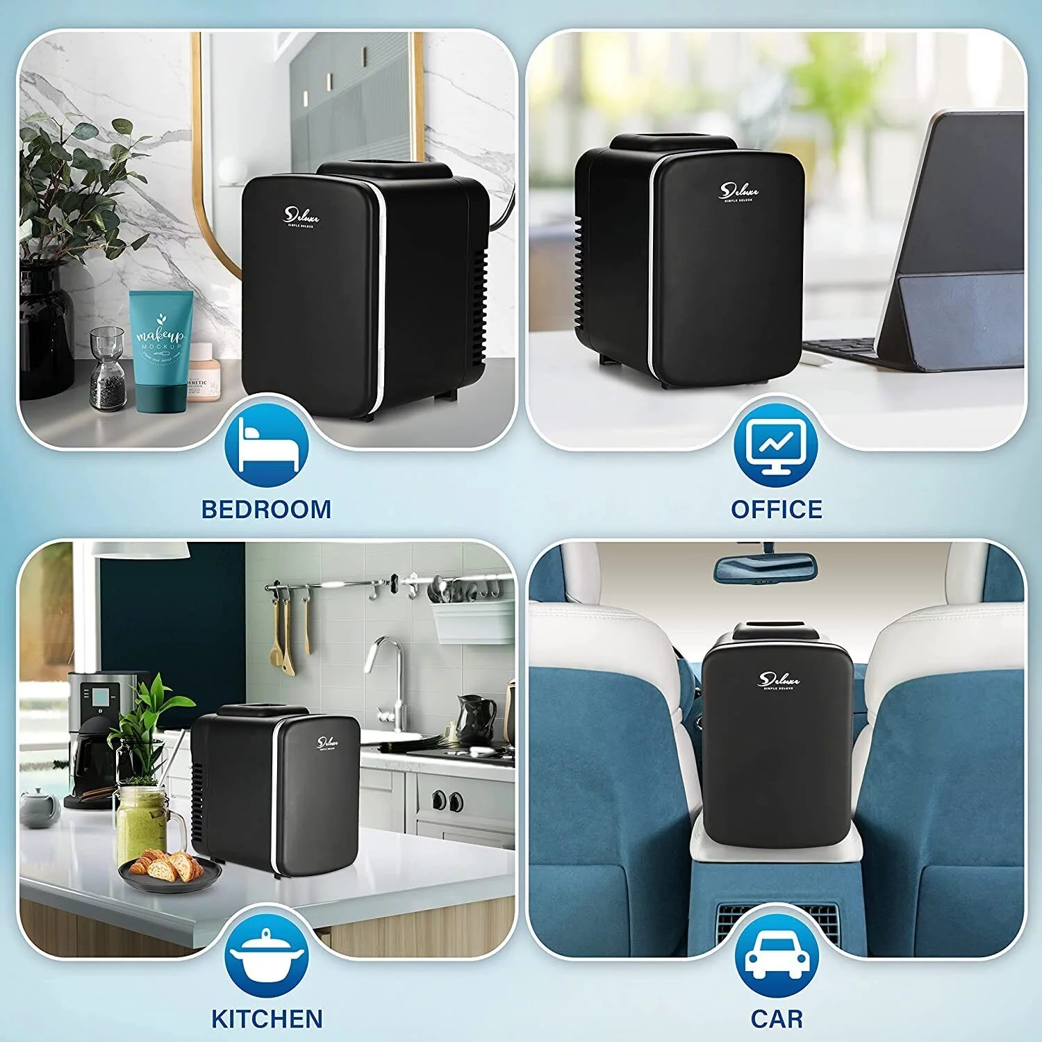 Simple Deluxe Mini Fridge ,Energy Saving, Low Noise with Reversible Single Door, Mini Fridge, Black