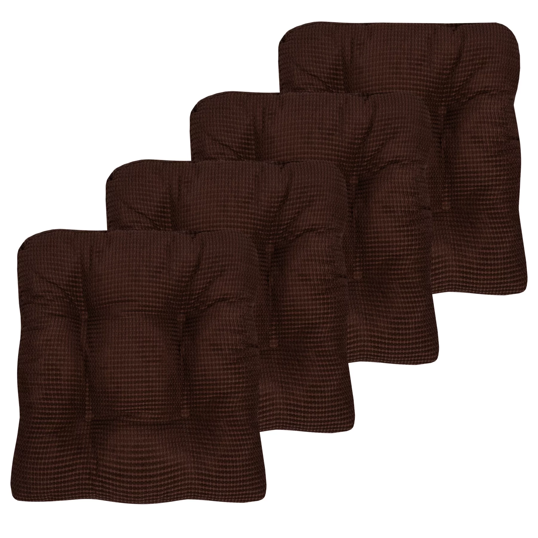 Fluffy Memory Foam Non Slip Chair Cushion Pad 4 Pack Chocolate