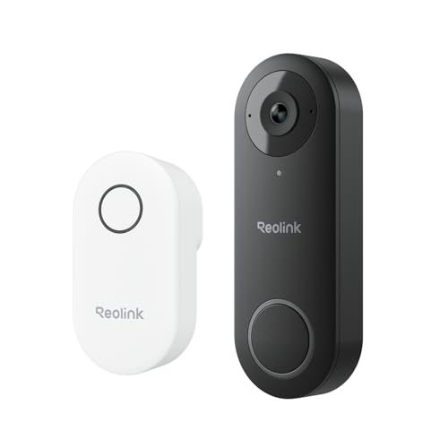 REOLINK Video Doorbell WiFi Camera - Wired 2K Outdoor, 5G&2.4G WiFi, 4:3 Wide View Angle, Smart Detection, Local Storage, No Subscription Front Door Home Security, Customized Chime V2