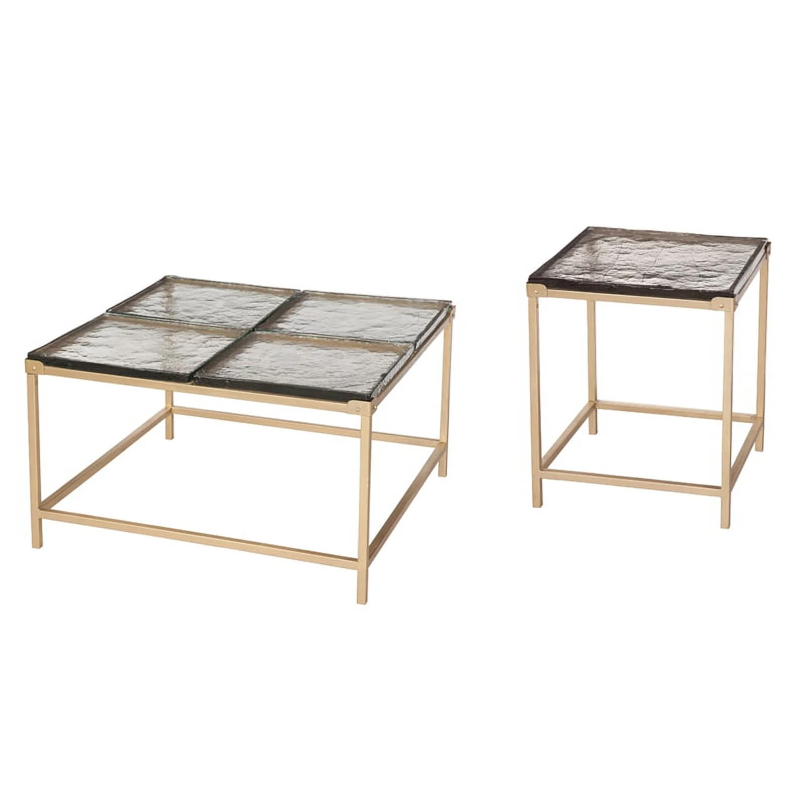Marisa Cast Glass End Table in Gold