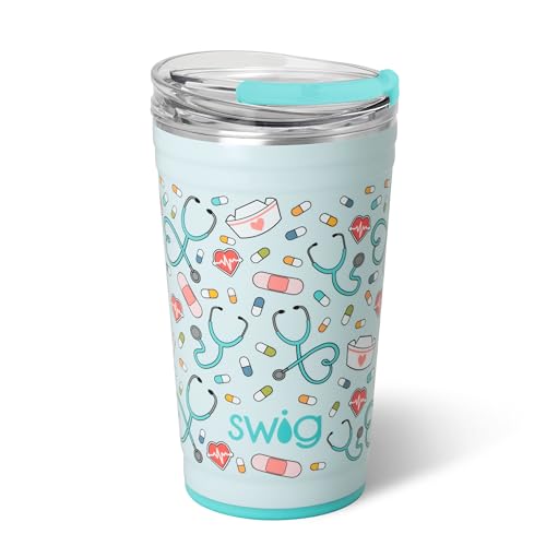 Swig Life 32oz Insulated Tumbler, Travel Coffee Tumbler with Lid, Cup Holder Friendly, Stainless Steel Travel Coffee Mug, Glitter Tumbler, Glitter Gifts (Confetti)
