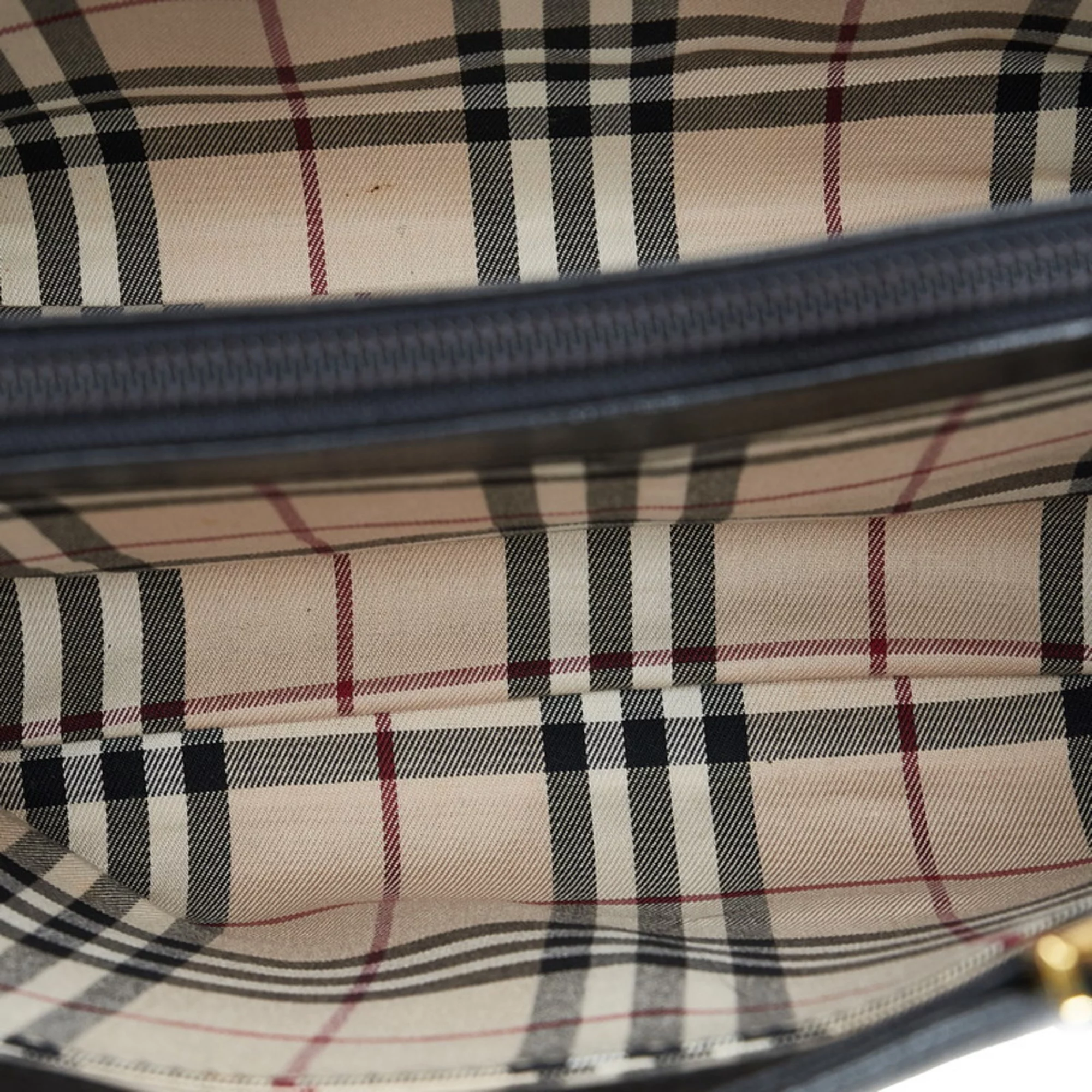 Pre-Owned Burberry Nova Check Handbag Black Leather Ladies BURBERRY (Good)