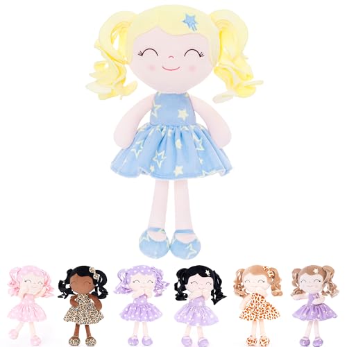 Gloveleya Christmas Reindeer Girl Plush Doll – Soft Stuffed Animal Holiday Toy with Antlers, Gift Box & Card, Xmas Present for Toddler Girls, Baby Shower & Birthday Gift