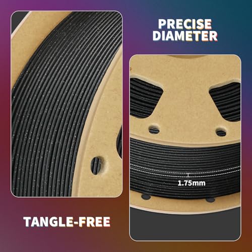OVERTURE PLA Filament 1.75mm PLA 3D Printer Filament, 2kg Cardboard Spool (4.4lbs), Dimensional Accuracy +/- 0.02mm, Fit Most FDM Printer (Black 2-Pack)