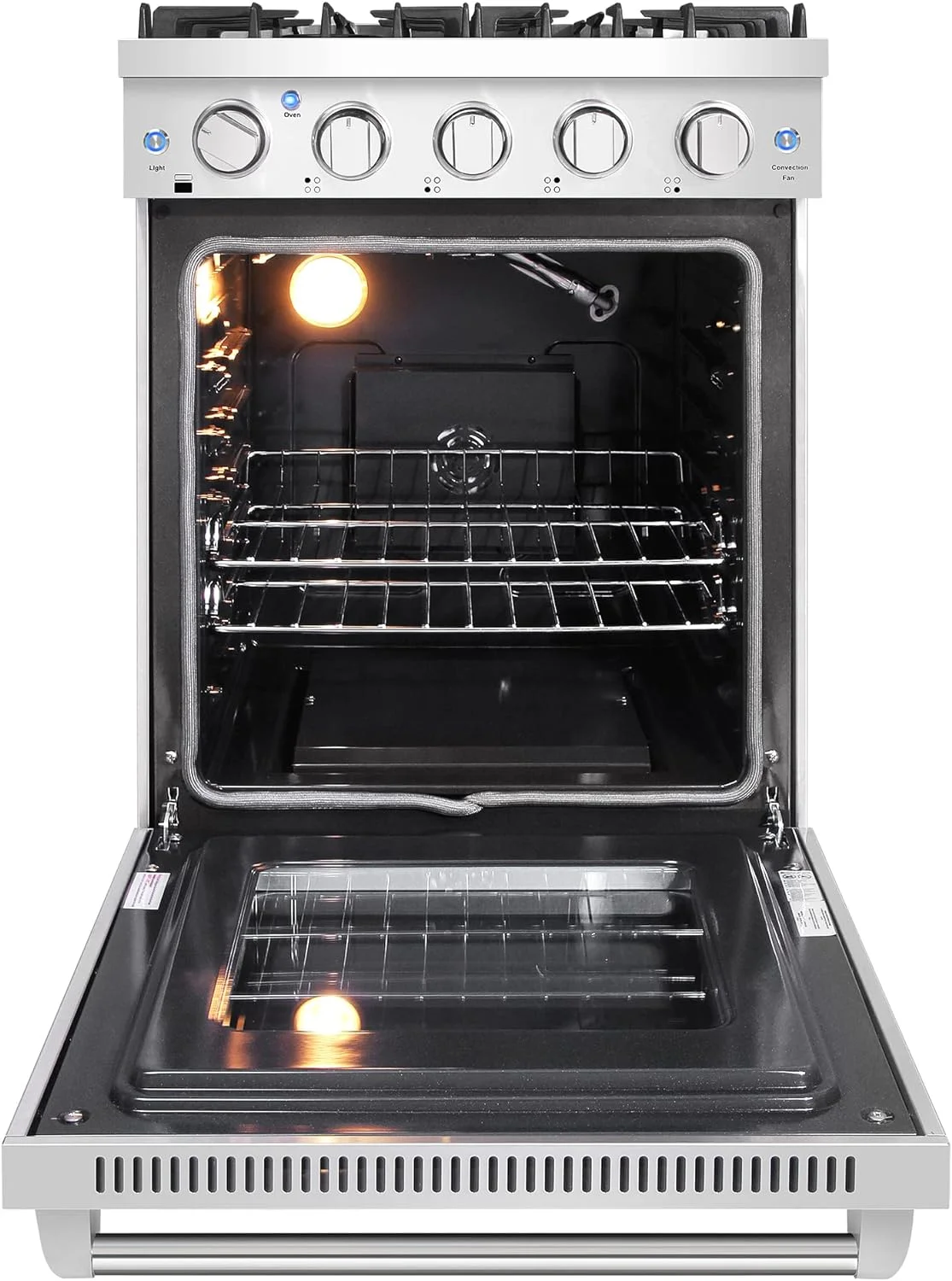 24 in. Freestanding Gas Range with 3.73 cu. ft. Capacity Oven in Stainless Steel