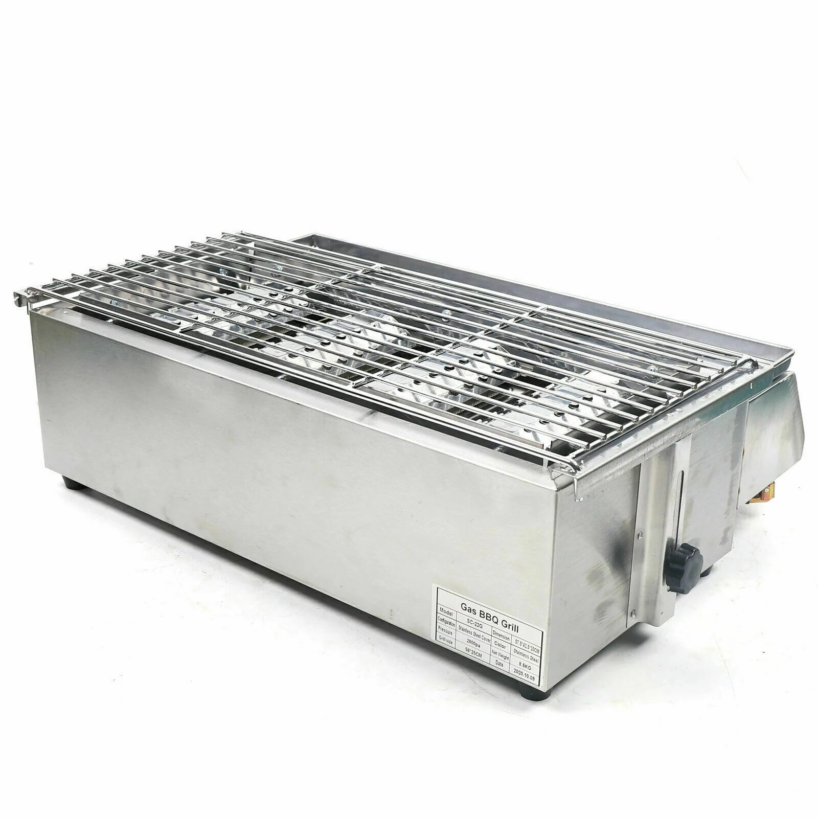 Oukaning 4 Heads LPG Gas Barbecue Grill Oven Natural Gas Commercial Smokeless BBQ Grill