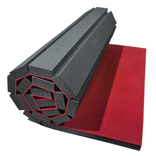 Premium Indoor Gymnastics Track Exercise Mat with Grippy Gym Carpet Top - Sturdy Foam Wrestling Mat for MMA, Cheerleading, and Fitness - Roll Out Design for Easy Setup