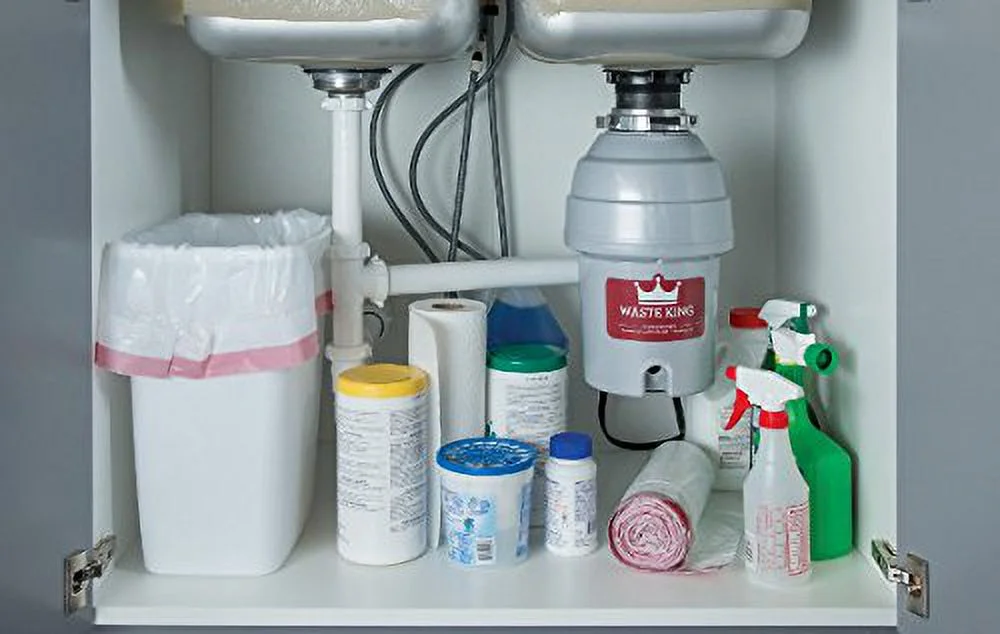 Waste King 8000 Continuous Feed Garbage Disposer, 2800 rpm, 32 oz, 7 in, 16-1/16 in L x 7-1/2 in W x