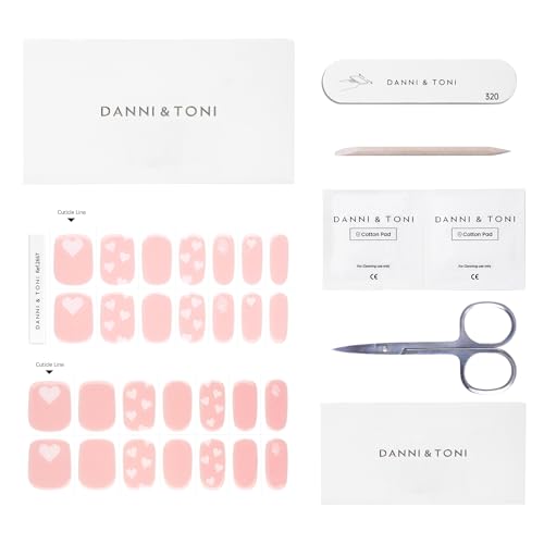 DANNI & TONI Semi Cured Gel Nail Strips Christmas Santa Claus Snowflakes Cat Eye Gel Nail Wraps 28 Stickers | Mistletoe Meow