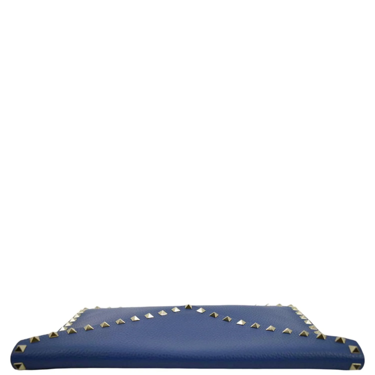 Pre-owned VALENTINO Garavani Rockstud Grainy Envelope Pouch Blue