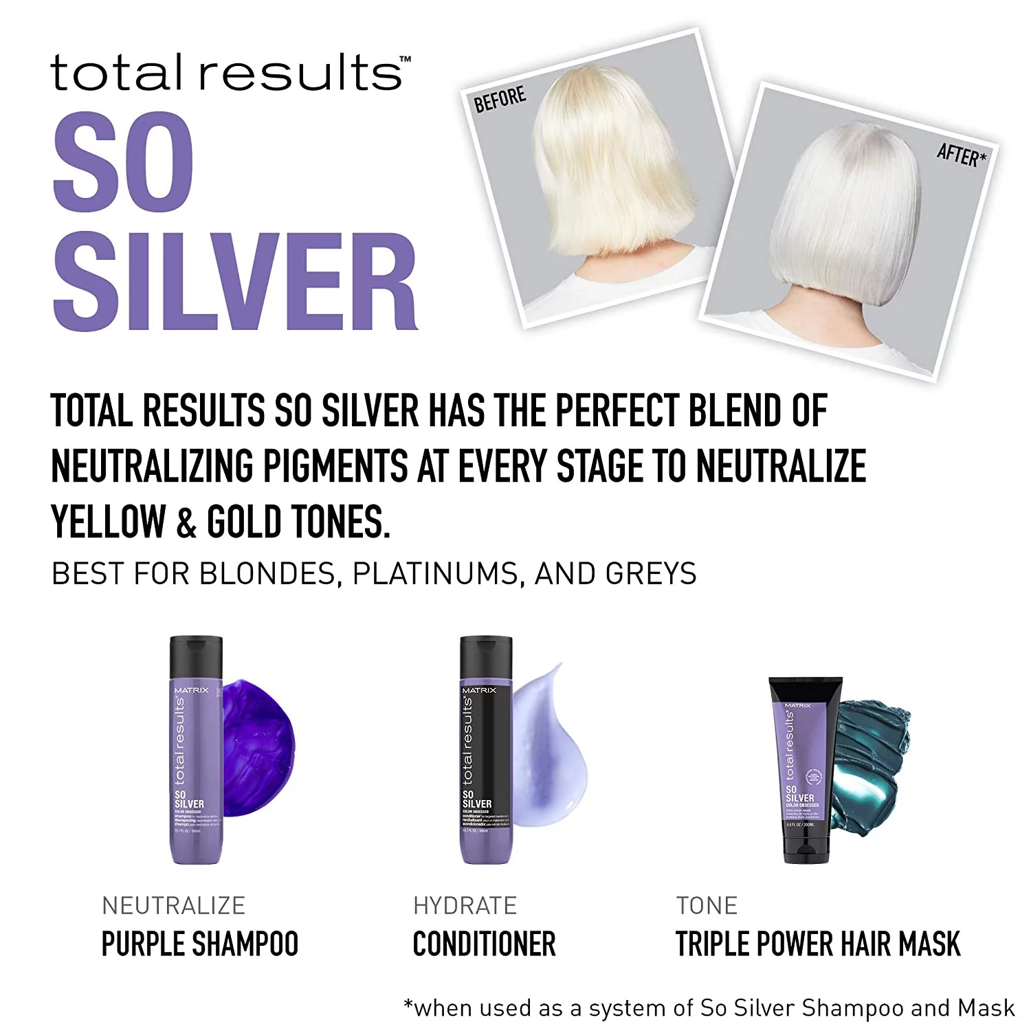 Matrix Total Results So Silver Shampoo 33.8oz
