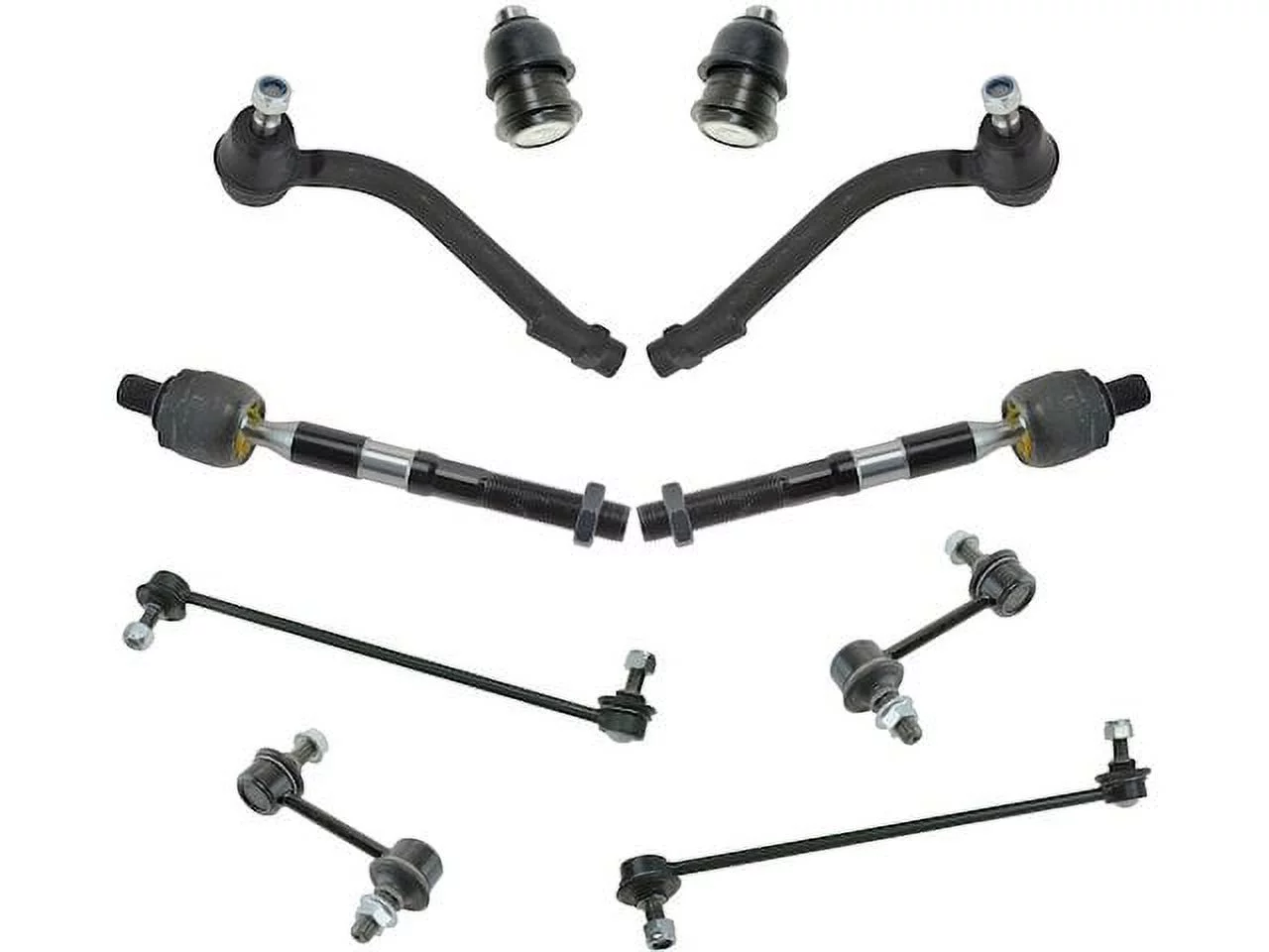 Front and Rear Ball Joint Sway Bar Link Tie Rod End Kit 10 Piece - Compatible with 2007 - 2012 Hyundai Santa Fe 2008 2009 2010 2011