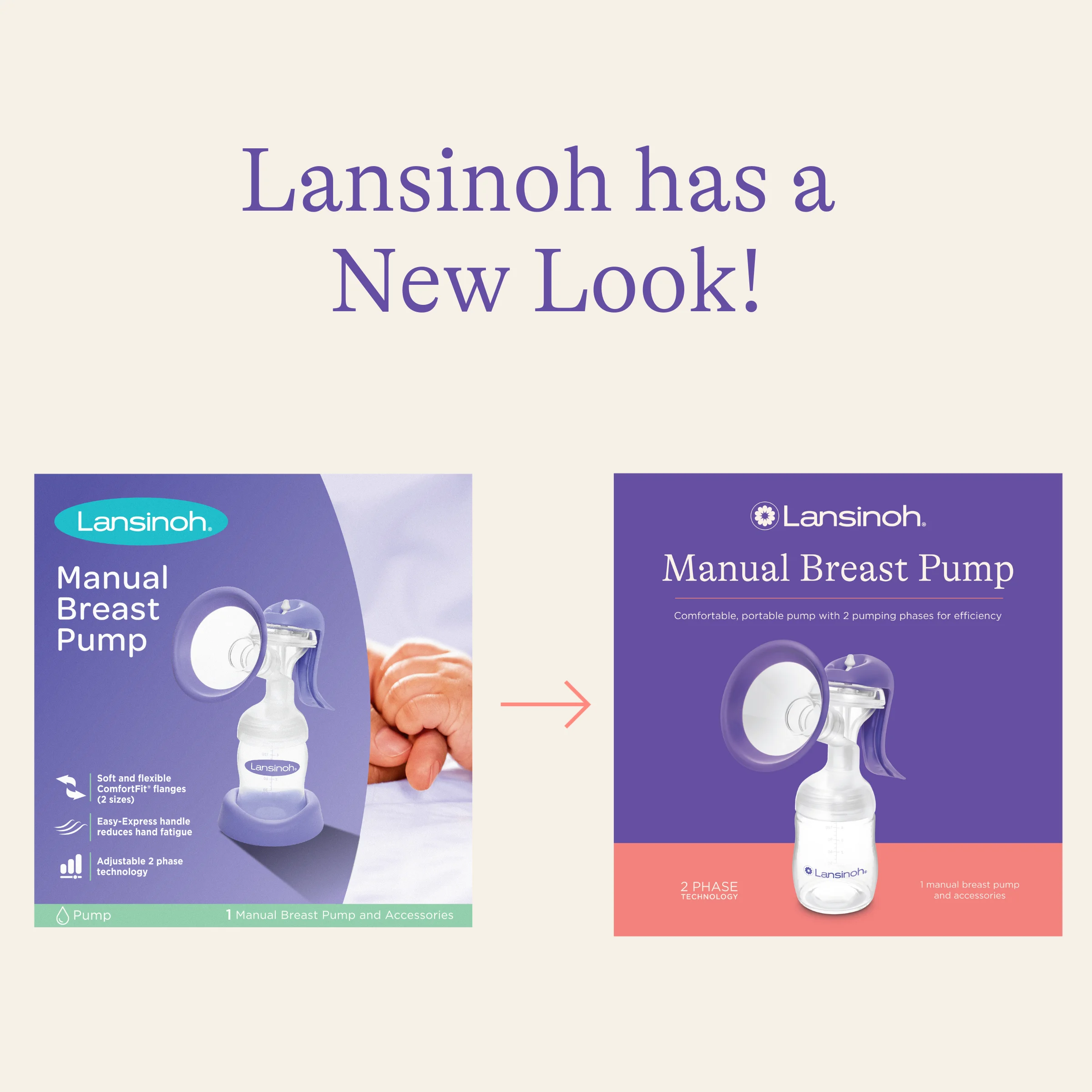 Lansinoh Manual Breast Pump, Hand Pump for Breastfeeding