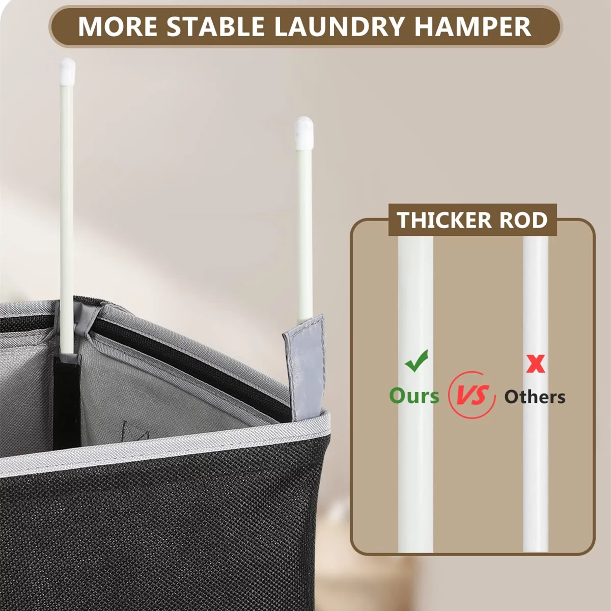 Soledi Laundry Hamper with Lid & Laundry Bag, 100L Large Collapsible Laundry  Basket, Tall Clothes Storage Basket, Black