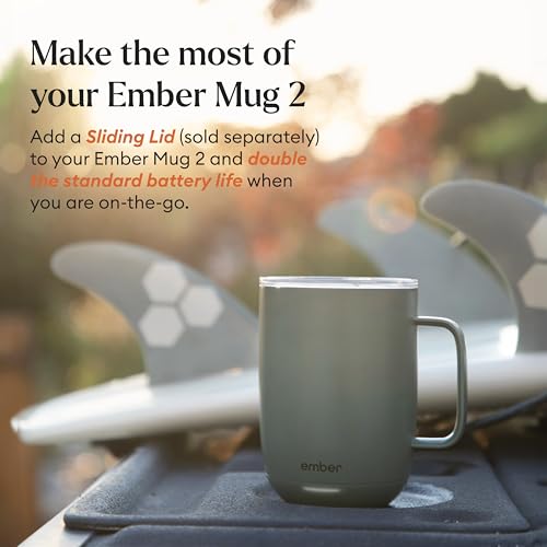 Ember Temperature Control Smart Mug 2, 14 Oz, App-Controlled Heated Coffee Mug with 80 Min Battery Life and Improved Design, Black