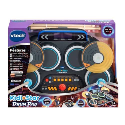 VTech Kidi Star Drum Pad, Black