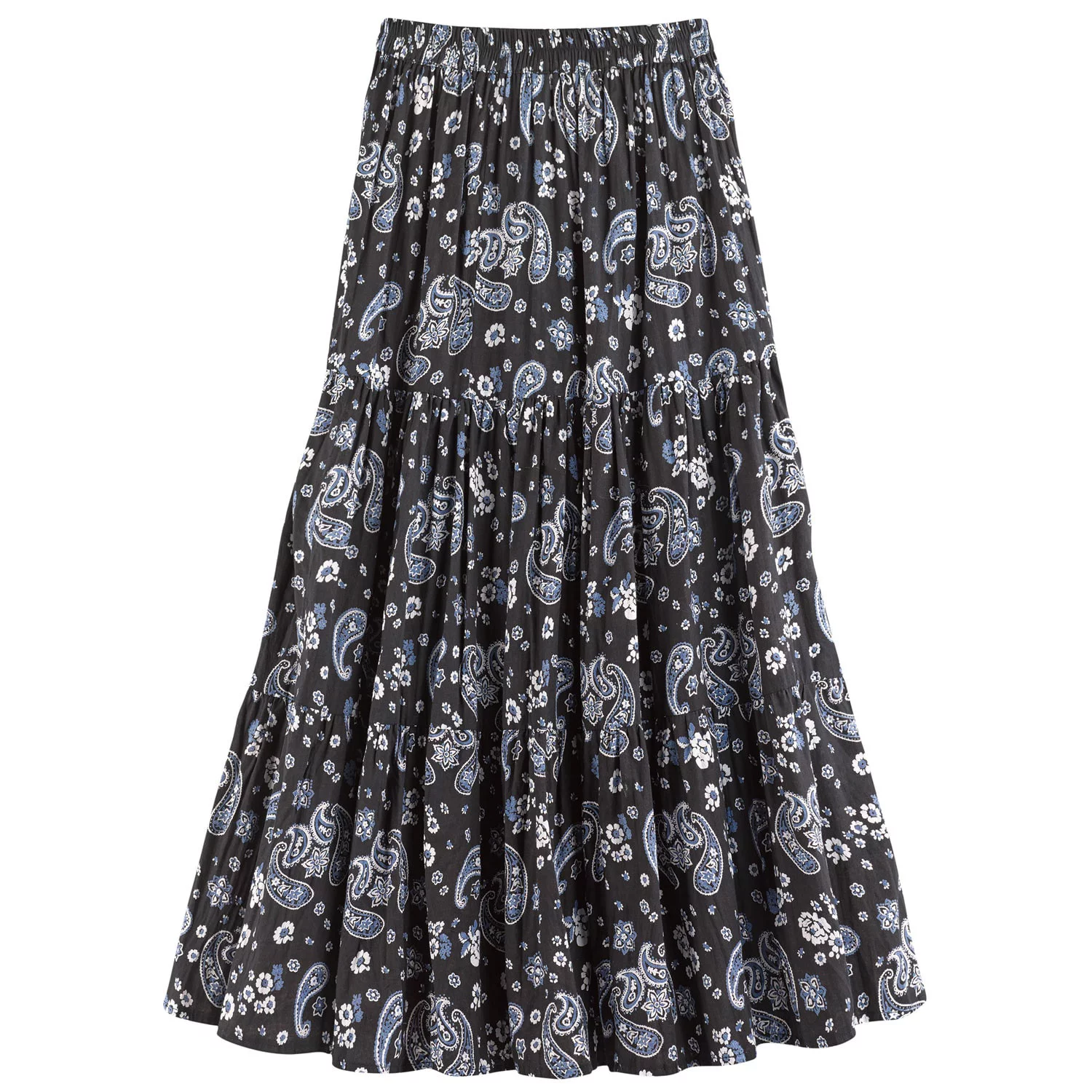 Womens Reversible Boho Maxi Skirt - Paisely Long Skirt by Catalog Classics - Rust, XL, 36