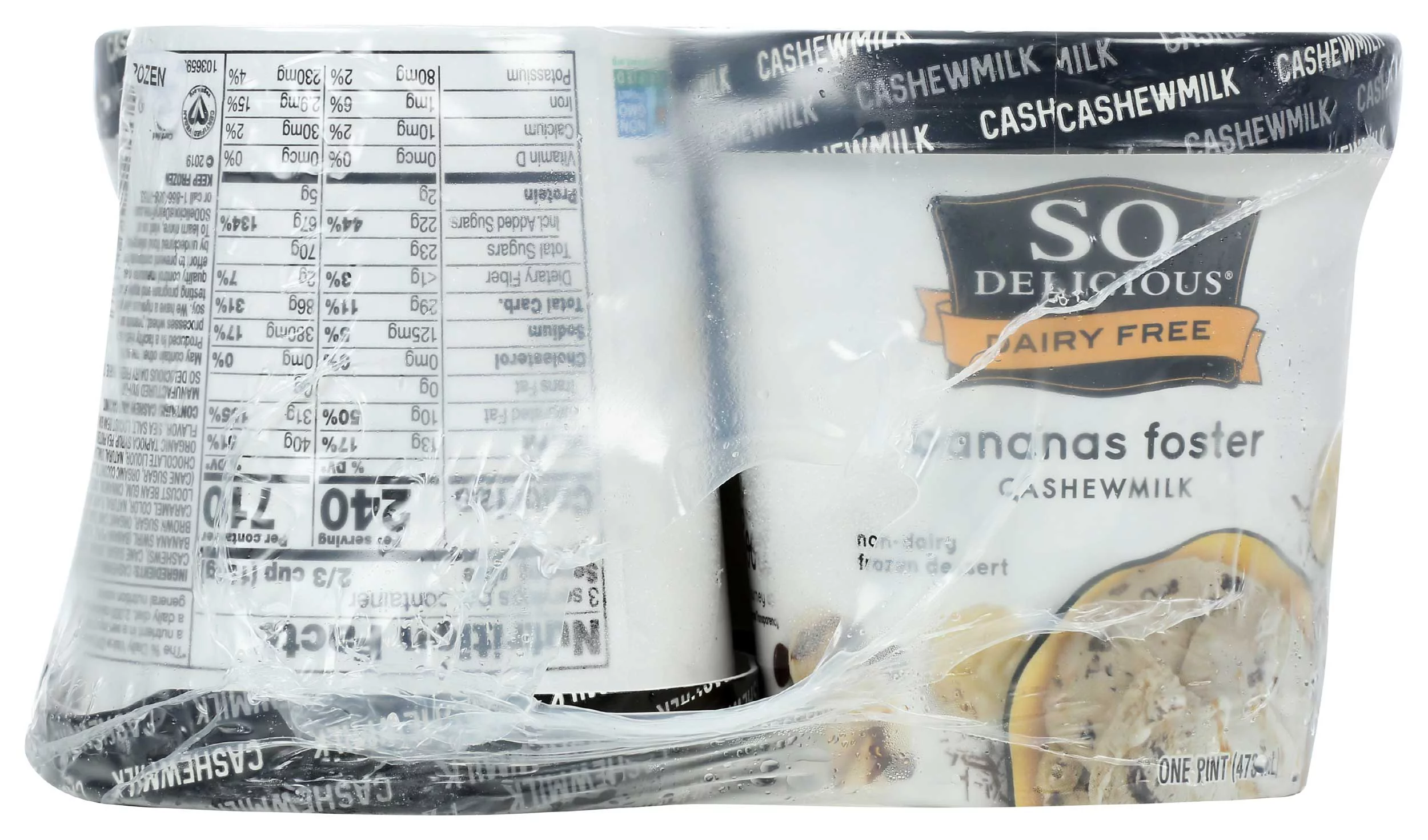 So Delicious Chocolate Drizzled Bananas Foster Dairy Free Frozen Dessert 1 Pt. Carton