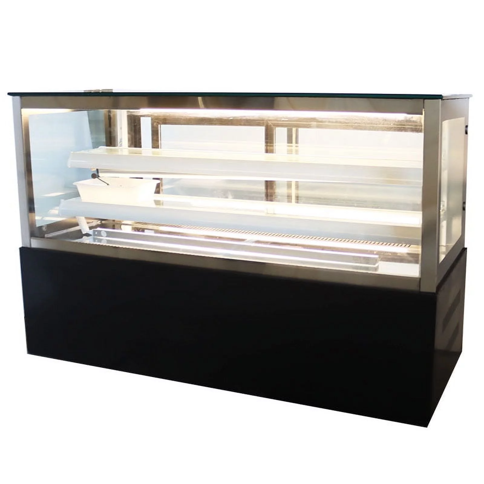 PreAsion Refrigerated Cake Display Cabinet Right Angle Bakery Showcase with Humidifying Function 220V