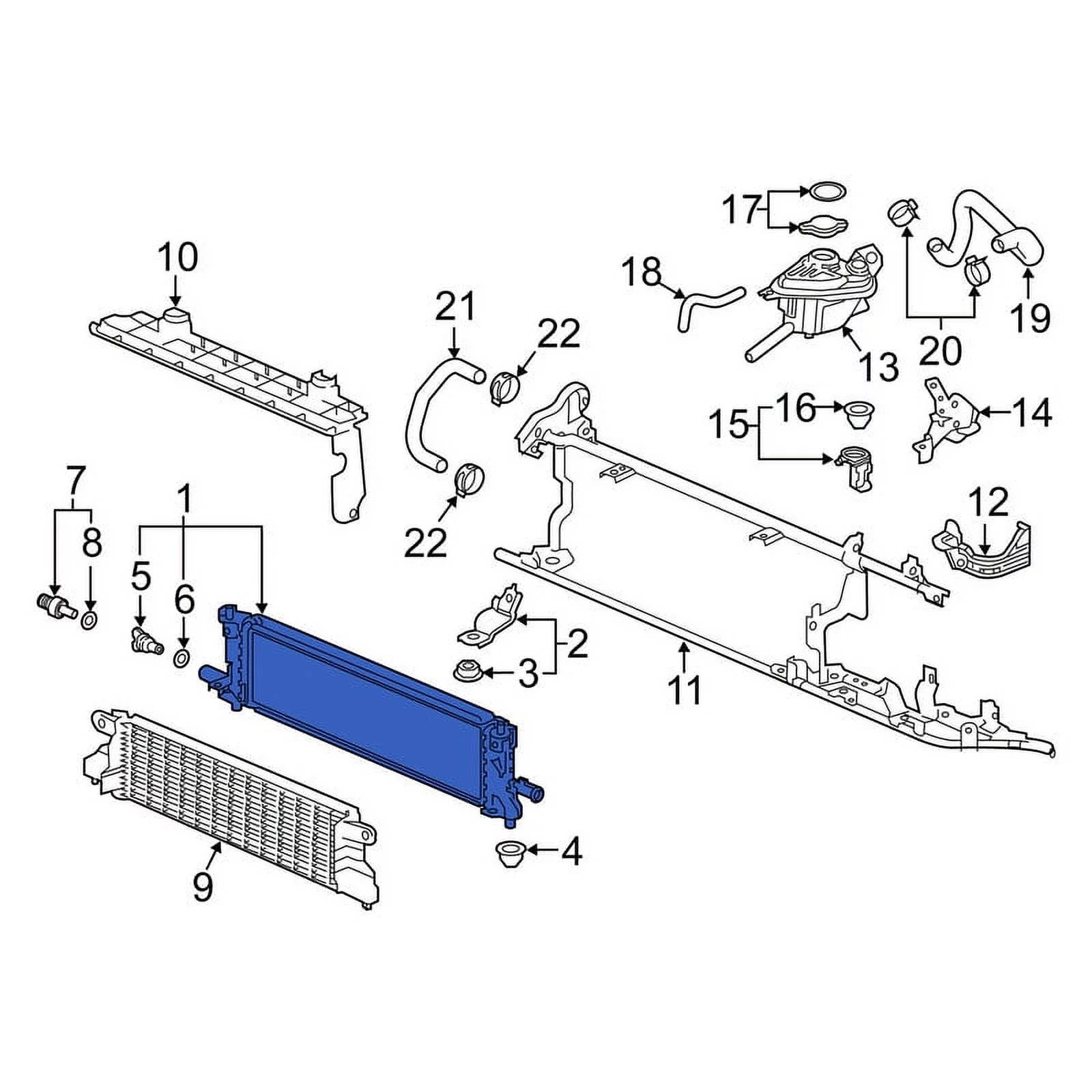 Inverter Cooler/Radiator - Cooling Direct Fit/For 18-23 Honda Accord-Hybrid - Plastic Tank Aluminum Core - 1J0106C2A01