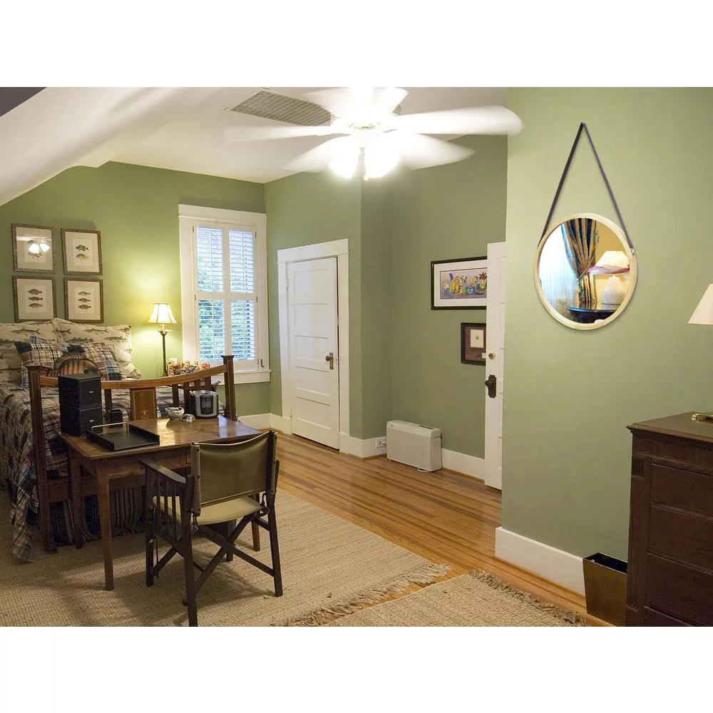 Infinity Instruments Pinewood Brown Round Transitional 18-inch Wall Mirror