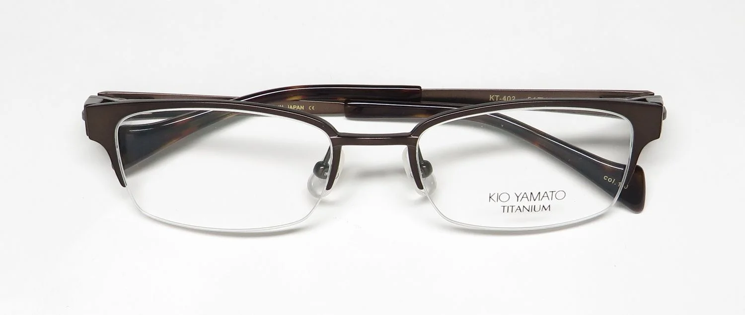 KIO YAMATO KT-402 TITANIUM HALF-RIMLESS IMPORTED DESIGNER EYEGLASS FRAME/GLASSES