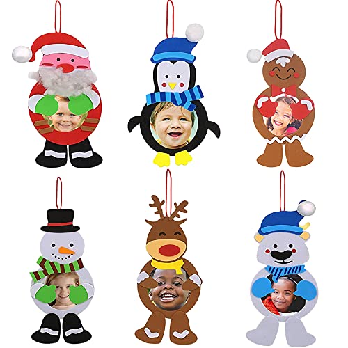 4E's Novelty Foam Kids Christmas Picture Frame Ornament Craft (12 Pack) Bulk Christmas Crafts for Kids Ages 4-8, 8-12 & Toddlers DIY Party Acitvity