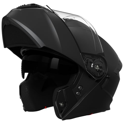 Modular Helmet Flip Up ABS Shell Dirt Bike Scooter Full Face Motorcycle Helmets Double Tinted Visor Motocross ATV Street Dirtbike Helmet Men Women Included DOT Approved
