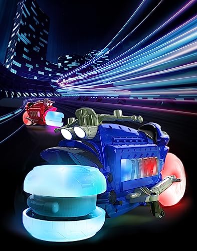 Mindscope Blue HoverCycle Radio Control Stunt Action Light Up LED Vehicle 49 MHz