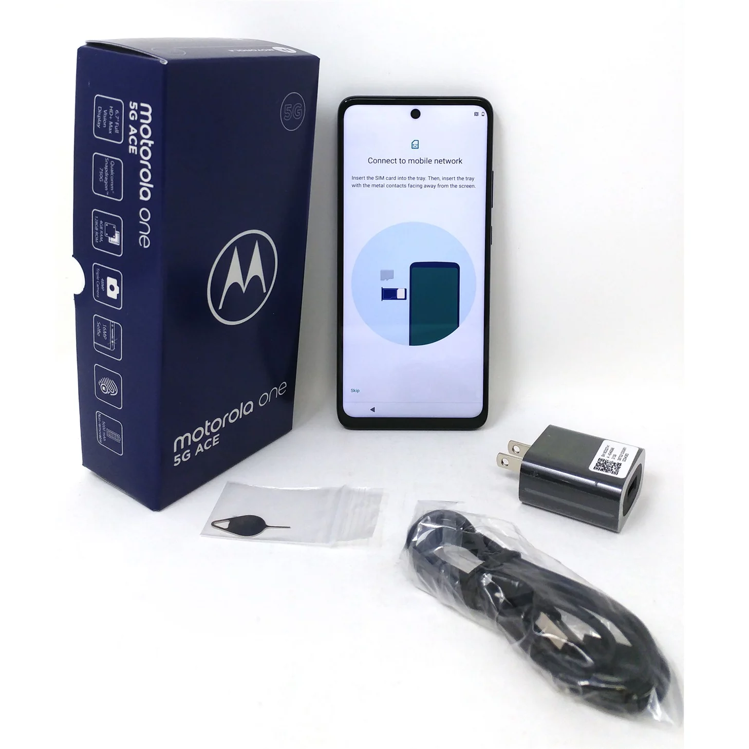 OB Motorola Moto One 5G Ace 64GB GSM Unlocked XT2113-5 Cell Phone Volcanic Gray