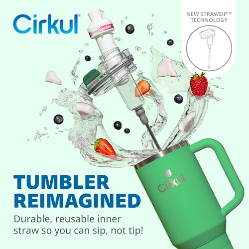 Cirkul 40oz. Carbon Stainless Steel Tumbler with Handle, All-Day StrawSip™, Double-Wall Insulated