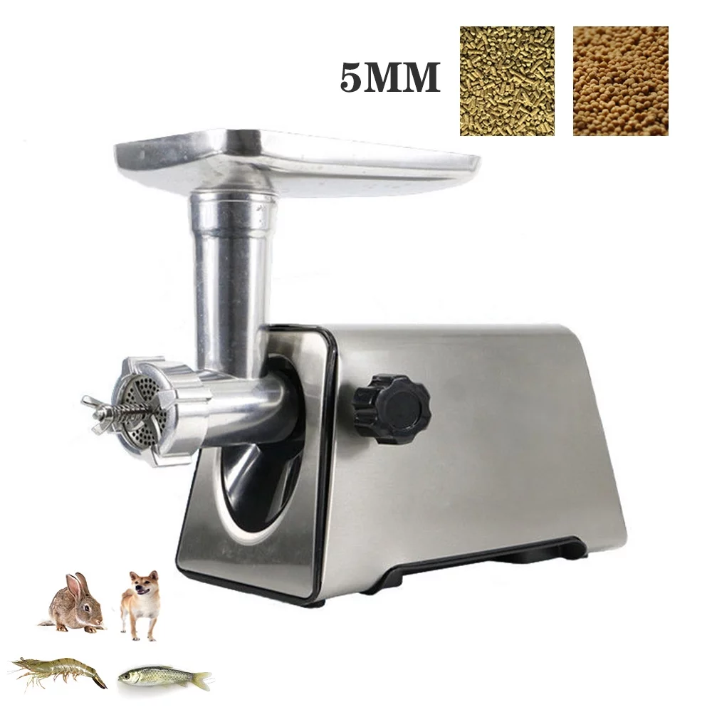PreAsion Electric Animal Feed Food Pellet Machine 5mm Household Small Granulator for Fish Bait Chicken Cat Dog Food 220V
